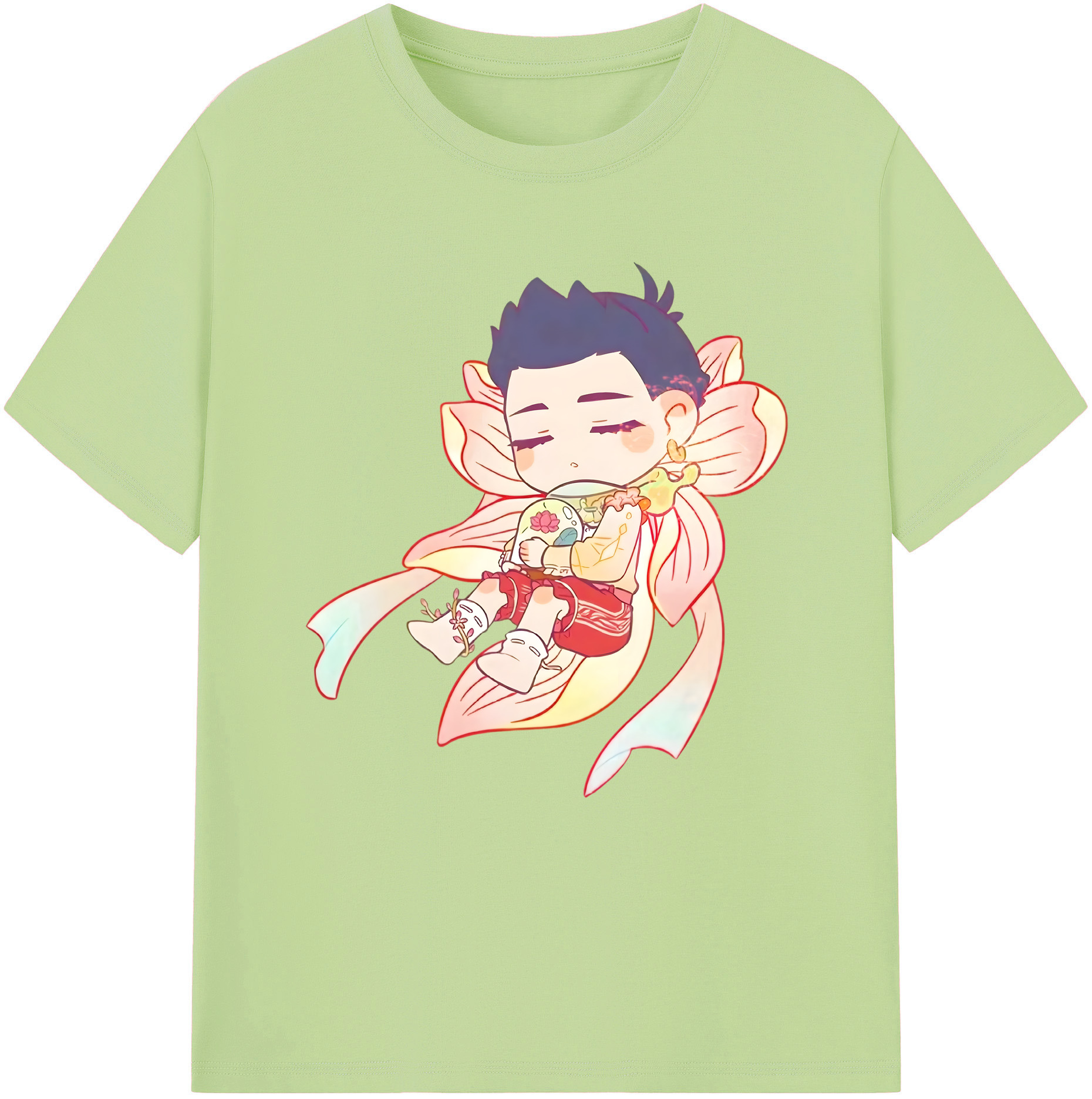 （画像用） Ne Zha 2 ナタ 魔童の大暴れ 綿100％半袖Tシャツ（フロントプリント）